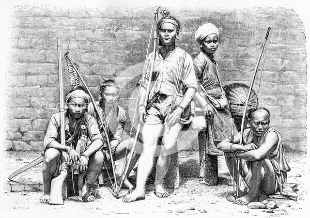 Formosan people and costumes, 1895.Artist: A Bertrand