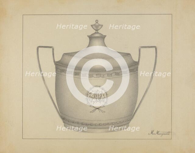 Silver Sugar Bowl, c. 1937. Creator: Matthew Mangiacotti.