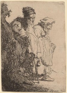 Beggar Man and Woman behind a Bank, c. 1630. Creator: Rembrandt Harmensz van Rijn.