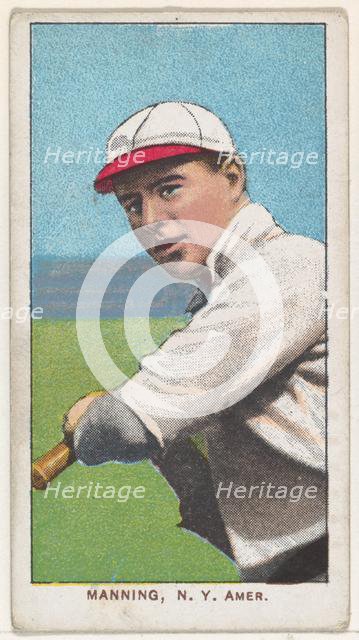 Manning, New York, American League, from the White Border series (T206) for the America..., 1909-11. Creator: American Tobacco Company.