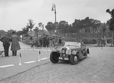 Morgan 4/4 2-seater sports of GN Scott competing in the South Wales Auto Club Welsh Rally, 1937 Artist: Bill Brunell.