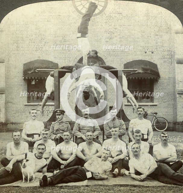 Guard of honour for the visit of the Prince of Wales.Artist: Underwood & Underwood