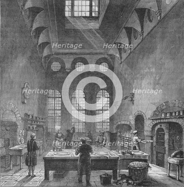 Kitchen of St James's Palace, Westminster, London, in the time of King George III, c1870 (1878). Creator: Unknown.