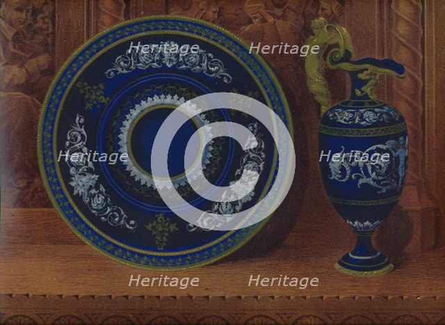 'Porcelain Ewer & Plateau', 1863.  Artist: Robert Dudley.