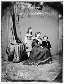 Mrs. John A. Logan and children, between 1860 and 1875. Creator: Unknown.