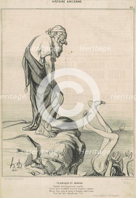 Télémaque et Mentor, 19th century. Creator: Honore Daumier.