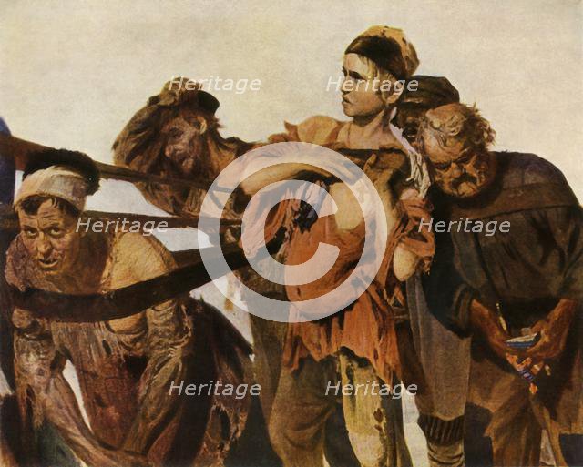 'Detail of the Burlaks on the Volga', 1870-1873, (1965). Creator: Il'ya Repin.