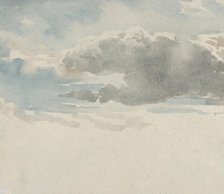 Study of Clouds (recto); Study of an Elder Bush by a Fence (verso), 1820-45. Creator: David Cox the elder.