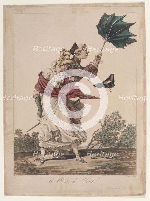 Le Coup de Vent, 1775-1832. Creator: Philibert Louis Debucourt.