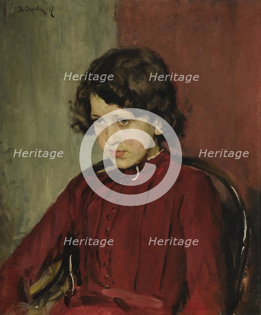 Portrait of Praskovia Anatolievna Mamontova, 1887. Artist: Serov, Valentin Alexandrovich (1865-1911)