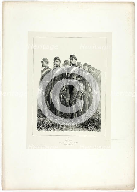 Artillery men, from Souvenirs d’Italie: Expédition de Rome, 1858. Creator: Auguste Raffet.