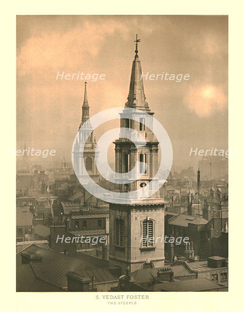 'St Vedast Foster, The Steeple', mid-late 19th century. Creator: Unknown.