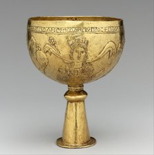 Gold Goblet with Personifications of Cyprus, Rome, Constantinople, and Alexandria, 700s. Creator: Unknown.