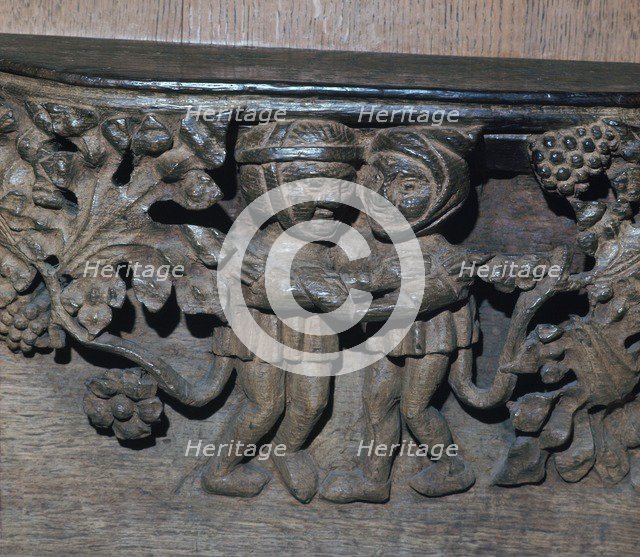 Wooden misericord in Southwell Minster, 14th century. Artist: Unknown