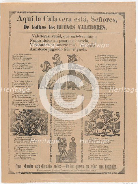 Skeletons of the good defenders, ca. 1900-1910., ca. 1900-1910. Creator: José Guadalupe Posada.