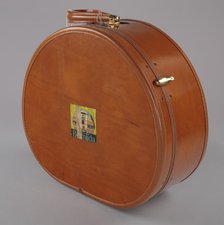 Samsonite hat box suitcase from Mae's Millinery Shop, 1941-1994. Creator: Samsonite.