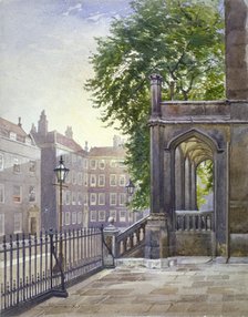 View of the entrance to Gray's Inn Hall, South Square, London, 1886.                  Artist: John Crowther