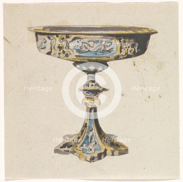 Enameled coupe on a six -step foot, c.1840-c.1860. Creator: Anon.