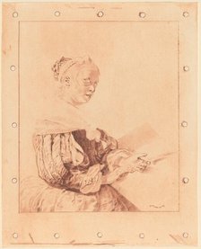 Young Girl at the Keyboard, 1767. Creator: Johannes Kornlein.