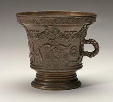 Mortar with Animals, Festoons, Shields of Arms, and Rope-shaped Handle, early 16th century. Creator: Unknown.