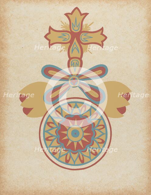 Santa Barbara Mission Doorway Design from the portfolio "Decorative Art...", 1935/1942. Creator: Unknown.