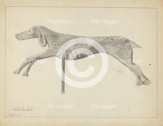 Running Dog Weather Vane, 1935/1942. Creator: Gordon Sanborn.