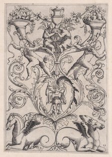 Ornamental Panel, ca. 1514-36. Creator: Agostino Veneziano.