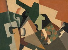 Glass and Checkerboard, c. 1917. Creator: Juan Gris.