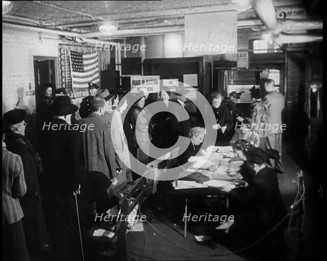 Civilians Voting in the Presidential Election, 1932. Creator: British Pathe Ltd.