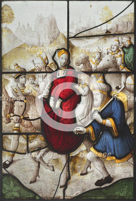 Jacob Returning to Canaan with Rachael and Leah Pursued by Laban, c. 1525. Creator: Unknown.