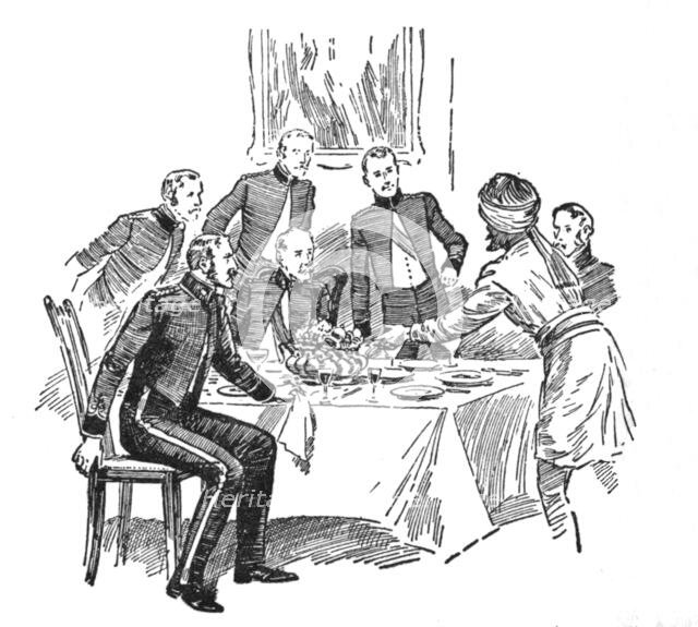 'Message Was Received Of The Outbreak At Meerut', c1929.  Creators: Howard Davie, Harry Payne.