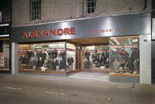 Alexandre of Oxford Street, men's clothes shop frontage, Mexborough, South Yorkshire, 1963. Artist: Michael Walters