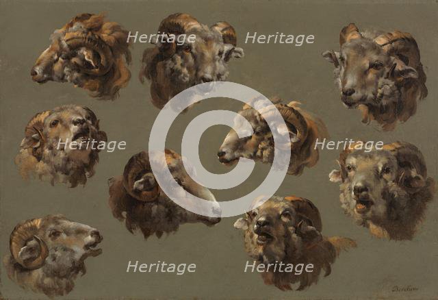 Studies of Ram Heads, 1700s. Creator: Unknown.