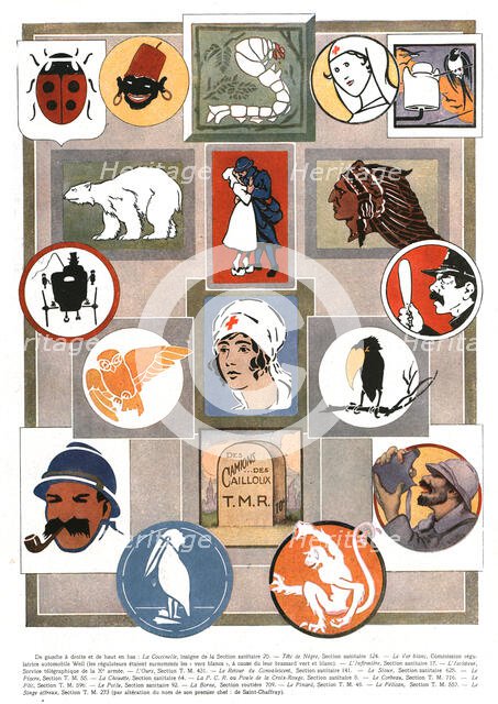 'Quelques insignes de sections automobiles', 1918. Creator: Unknown.
