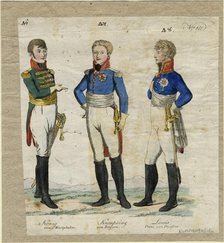 Jérôme Bonaparte, King of Westphalia, Prince Louis Ferdinand of Prussia and Ludwig I of Bavaria, ca  Artist: Anonymous  