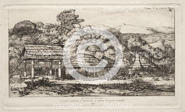 Native Barns and Huts at Akaroa, Banks Peninsula, 1845, 1865. Creator: Charles Meryon (French, 1821-1868).