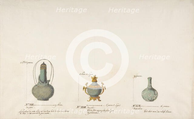 Design for Three Vases, ca. 1770-85. Creator: Anon.