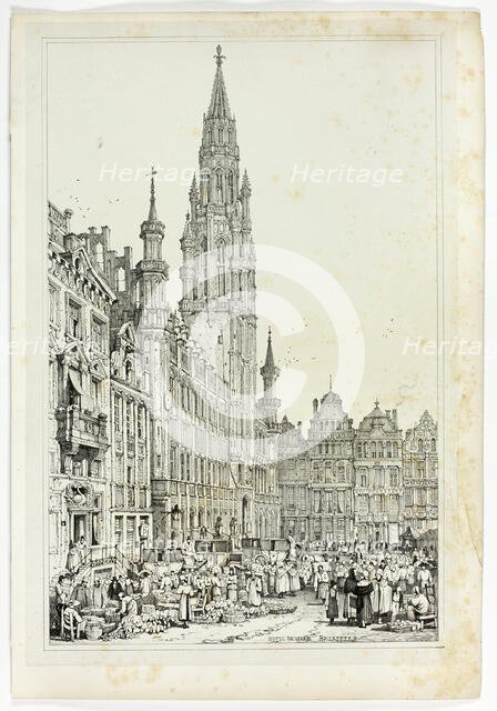 Hotel de Ville, Brussells, 1833. Creator: Samuel Prout.