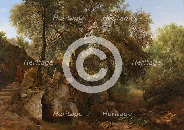 View in the Park of the Villa Chigi at Ariccia, 1822. Creator: Abraham Teerlink.