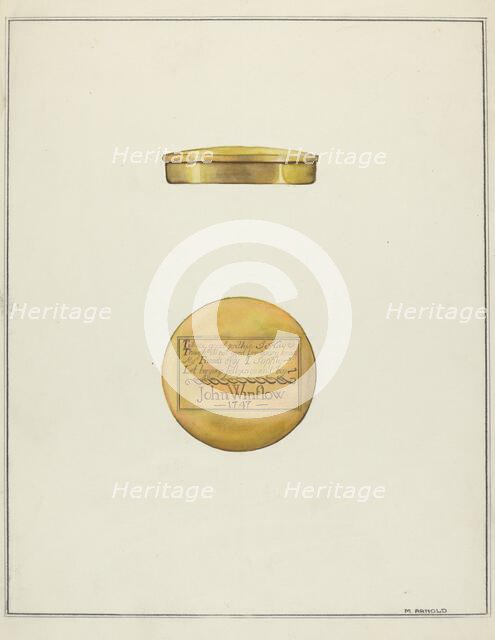 Snuff Box, c. 1936. Creator: Madeline Arnold.