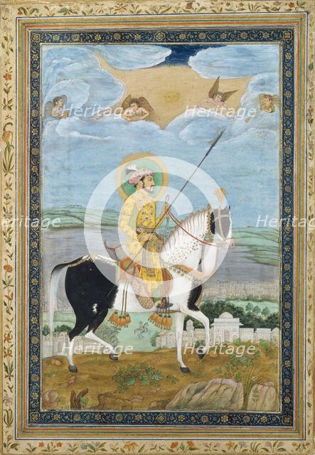 Portrait of Shah Jahan on Horseback, 17th century. Creator: Unknown.