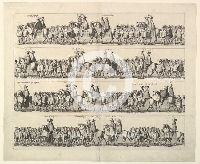Coronation Procession of Charles II Through London, 1662. Creator: Wenceslaus Hollar.