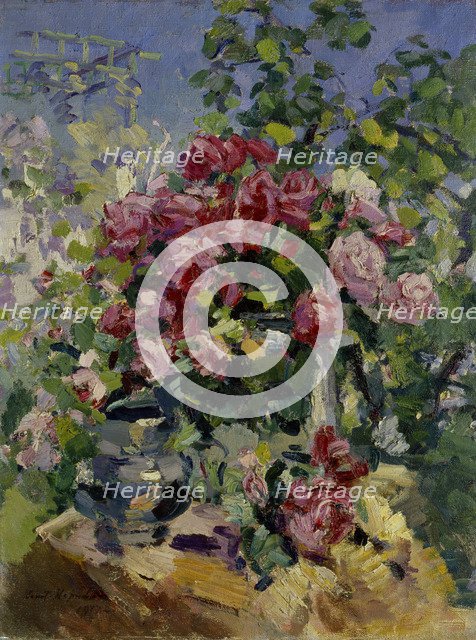 Roses, 1917. Artist: Korovin, Konstantin Alexeyevich (1861-1939)