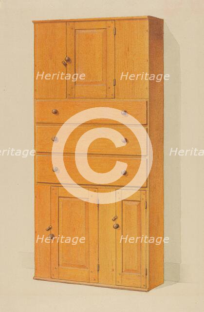 Shaker Cupboard with Drawers, c. 1936. Creator: Howard Weld.