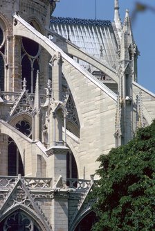 Exterior of Notre Dame, Paris, France, 14th century. Artist: Unknown
