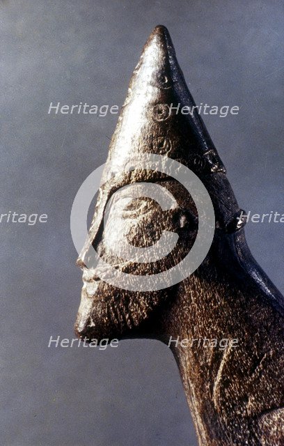 Head of a Viking warrior, c9th-11th century. Artist: Unknown
