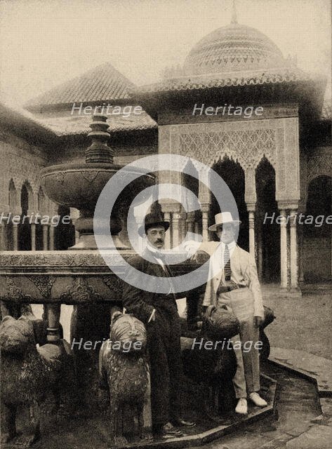 Manuel de Falla and Léonide Massine at Alhambra, Granada , 1919. Creator: Anonymous.