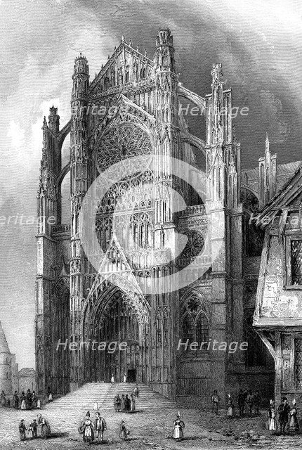 The south transept of Beauvais Cathedral, France, 1836.Artist: Benjamin Winkles