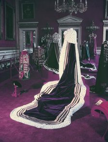 The coronation robes of Princess Margaret, worn at the coronation of Queen Elizabeth II, 1953. Creator: Arthur Charles Kirby Ware.