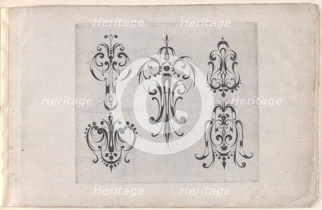 Plate from the Print Series 'Grateske voer golt smeden Schrijnwerkers Ende andere..., ca. 1610-1630. Creator: Meinert Gelijs.